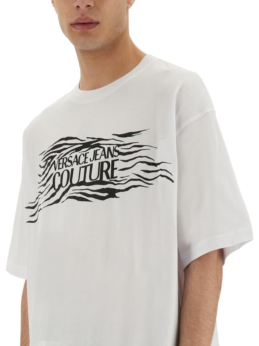 Versace Jeans Couture ZEBRA RHINESTONE LOGO T-SHIRT