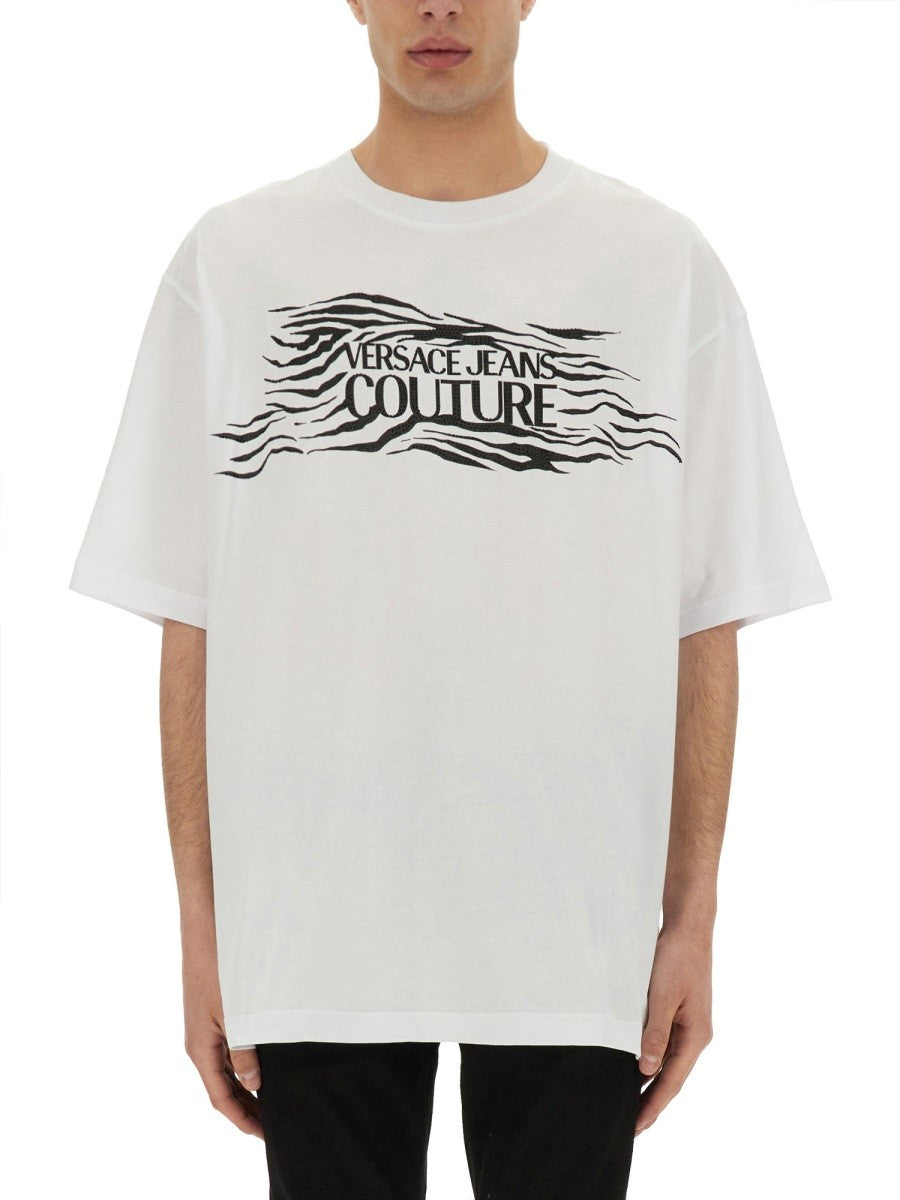 Versace Jeans Couture ZEBRA RHINESTONE LOGO T-SHIRT