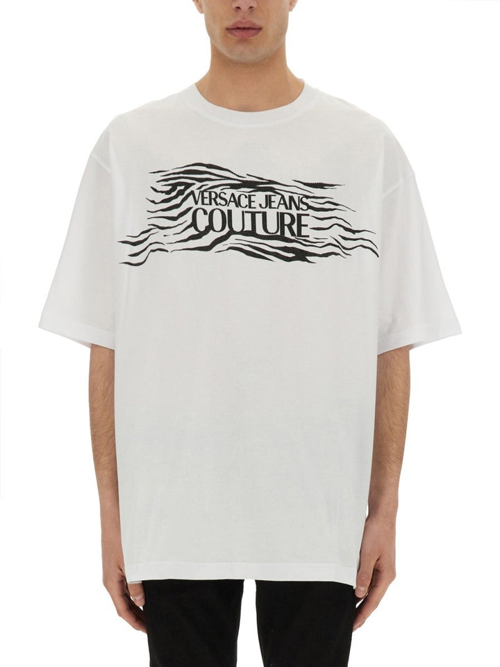 Versace Jeans Couture ZEBRA RHINESTONE LOGO T-SHIRT