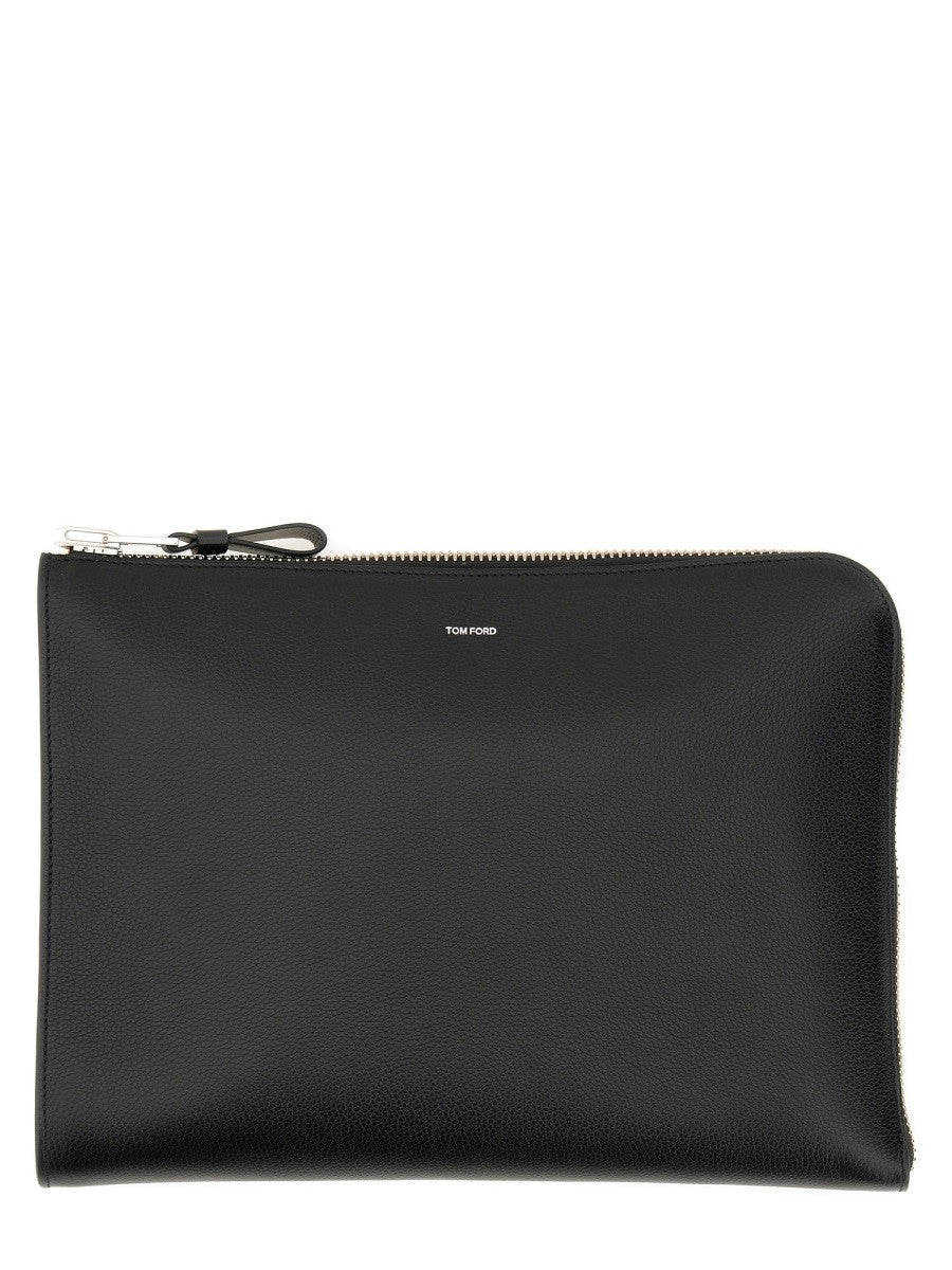 TOM FORD ZIPPERED LEATHER PORTFOLIO
