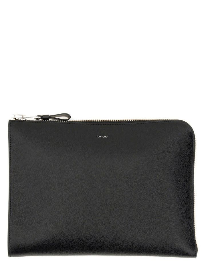 TOM FORD ZIPPERED LEATHER PORTFOLIO