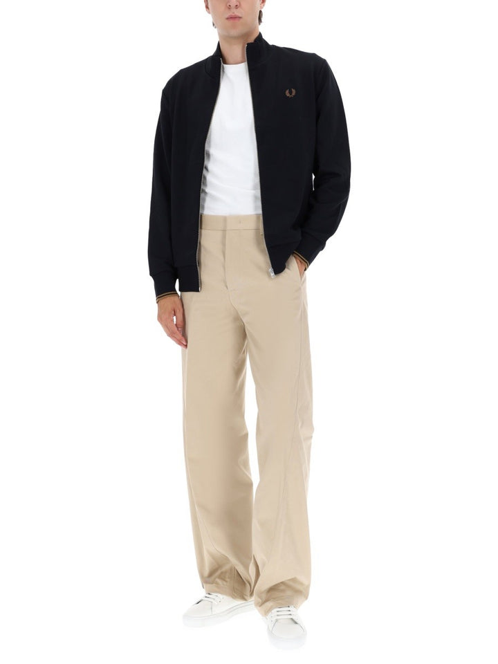 FRED PERRY ZIPPERED SWEATSHIRT WITH LOGO